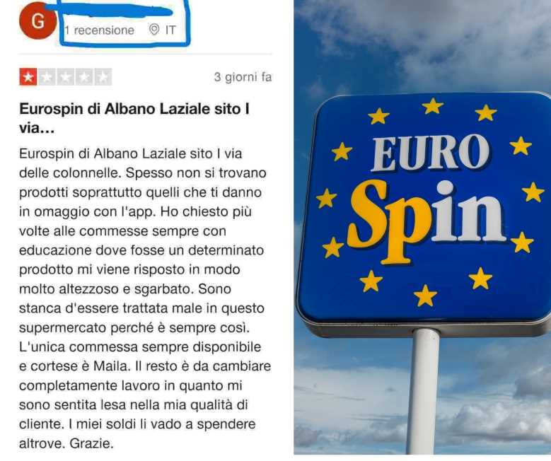 Recensione negativa per Eurospin